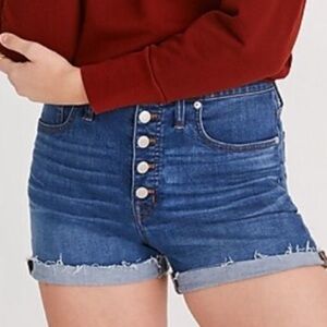 Madewell High-Waisted Jean Shorts with Frayed Hem